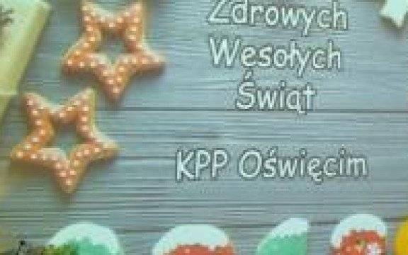 Oświęcim. Pracownicy cywilni i policjanci połamali się opłatkiem na spotkaniu wigilijnym zorganizowanym w Komendzie Powiatowej Policji w Oświęcimiu