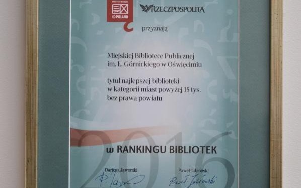 Oświęcimska książnica najlepsza w kraju