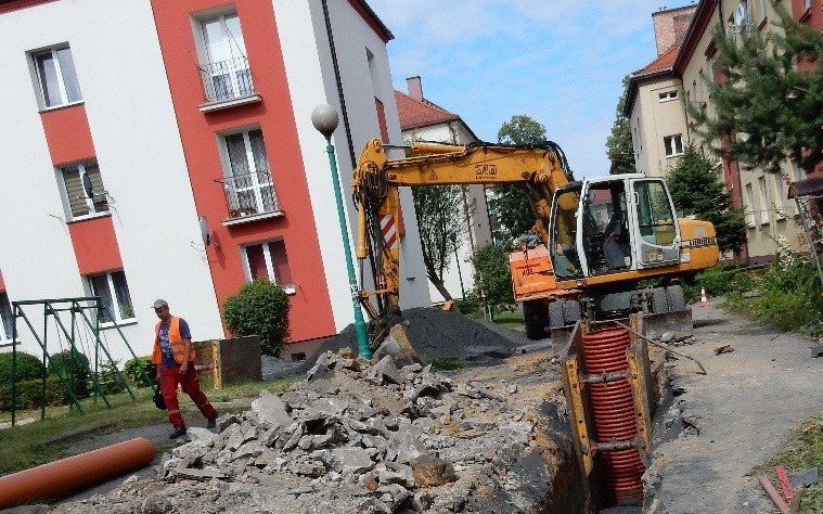 Oświęcim. Ulica Kusocińskiego w przebudowie