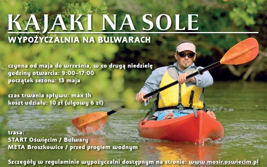 Oświęcim. Już w niedzielę ruszają rejsy kajakiem po Sole