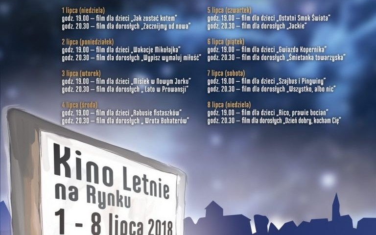 Oświęcim. Letnie kino plenerowe na rynku