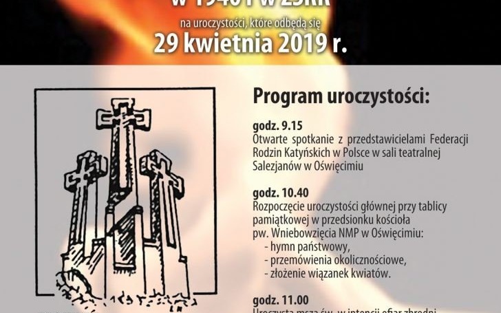 Oświęcim. 79. rocznica zbrodni na polskich jeńcach wojennych w 1940 roku w ZSRR