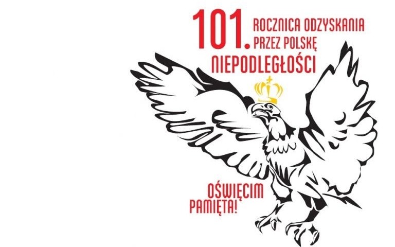 Oświęcim. 11 listopada. 101. rocznica odzyskania przez Polskę niepodległości