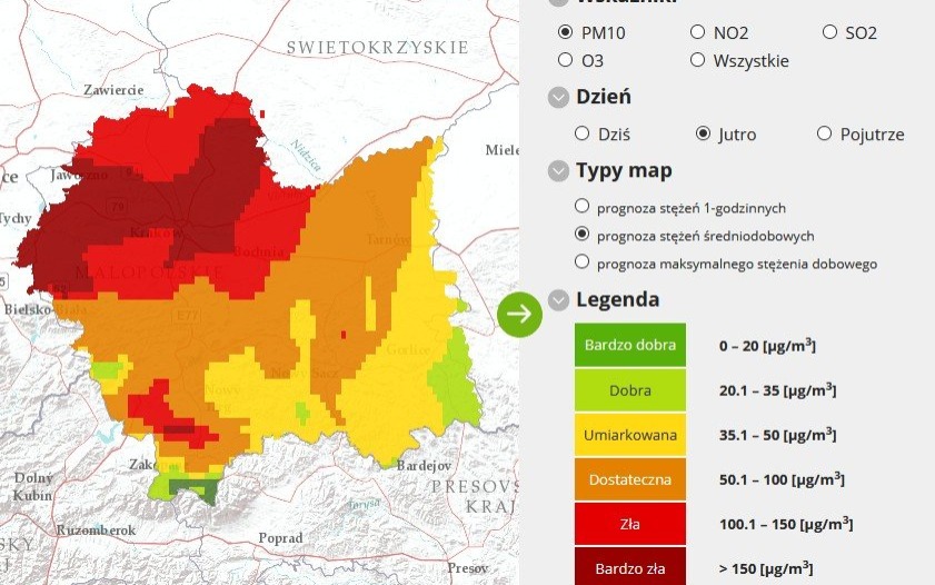 Oświęcim. Jutro prognozowane jest przekroczenia poziomu alarmowego pyłu PM10