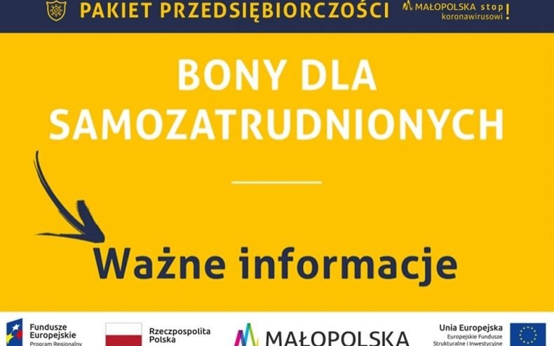 Małopolska. 16 mln zł na bony dla samozatrudnionych