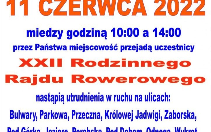 XXII Rodzinny Rajd Rowery pod Patronatem Prezydenta Miasta Oświęcim