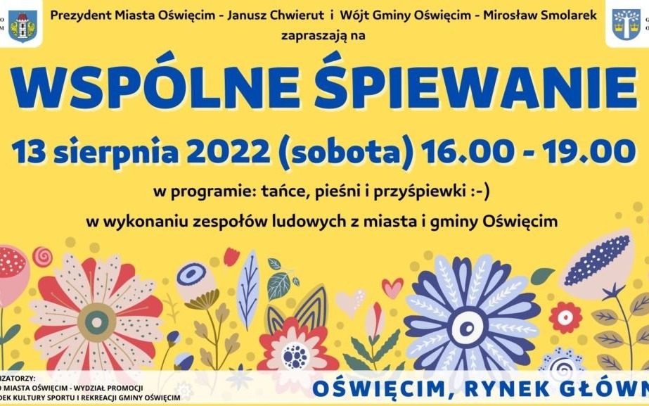Oświęcim. Wspólne śpiewanie na rynku