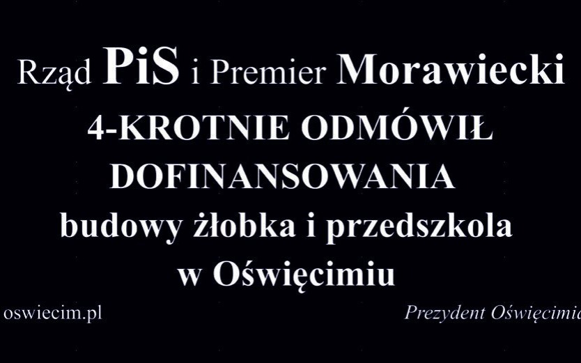 Oświęcim. Brak rządowego wsparcia do budowy żłobka i przedszkola w Oświęcimiu
