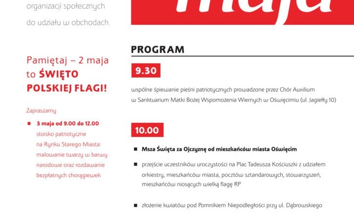 DZIEŃ FLAGI RP ORAZ 232. ROCZNICA UCHWALENIA KONSTYTUCJI 3 MAJA