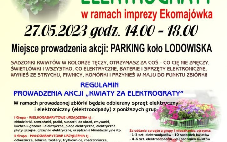 Oświęcim. Zmiana miejsca akcji Kwiaty za elektrograty, organizowanej w ramach Ekomajówki