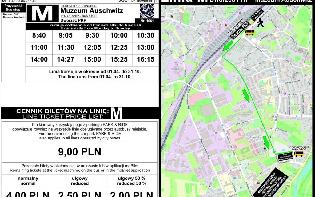 Oświęcim. Od 21 sierpnia przystanek końcowy linii M będzie w Centrum Obsługi Odwiedzających Muzeum Auschwitz