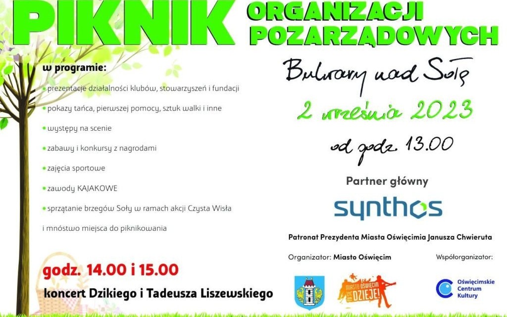 Prezydent Miasta Oświęcim zaprasza na Piknik Organizacji Pozarządowych na Bulwarach