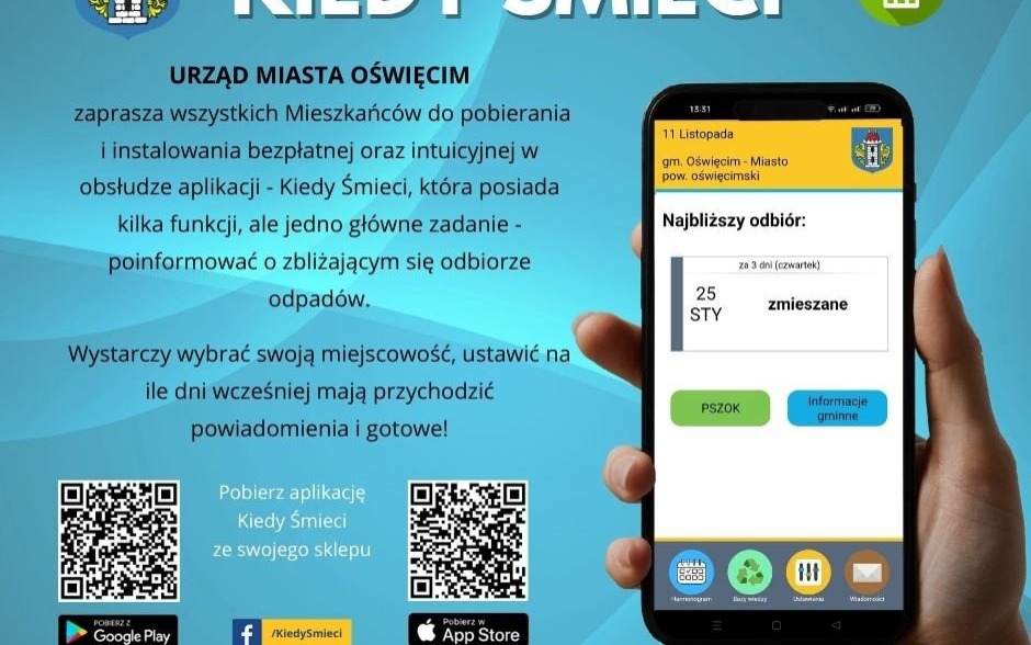 Oświęcim. Kiedy śmieci? Aplikacja przypominająca o terminach wywozu odpadów