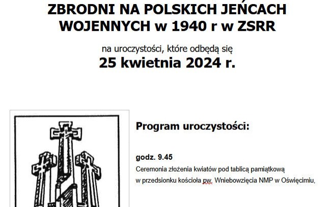 Oświęcim. 84. rocznica zbrodni katyńskiej