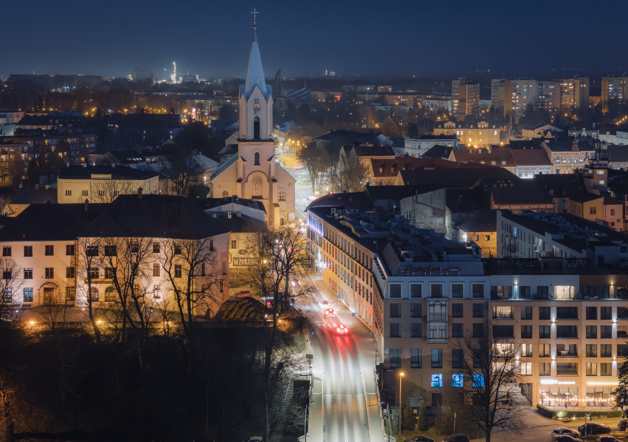 Plakat z widokiem Oświęcimia